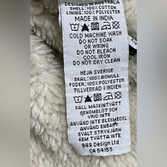 Rolla’s Denim Chambray Blue Sherpa Jacket Size Large - Picture 12 of 12